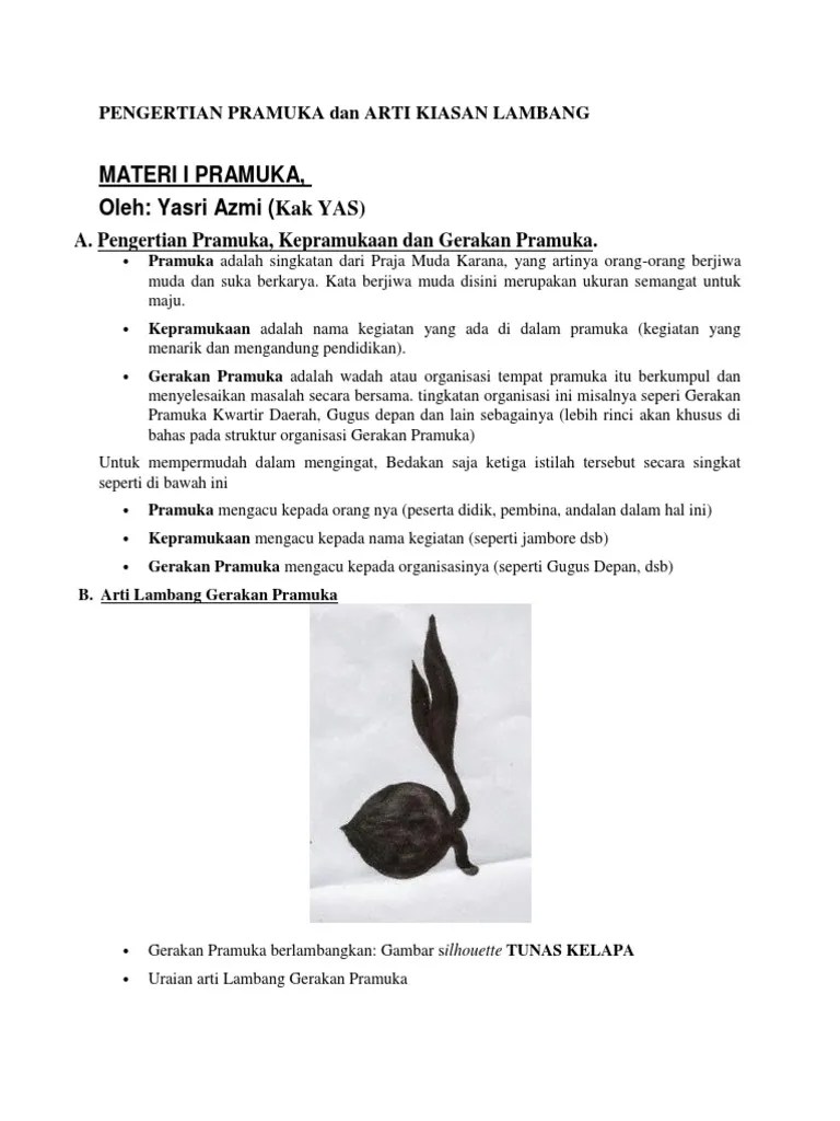 Pengertian Pramuka Dan Arti Kiasan Lambang | PDF