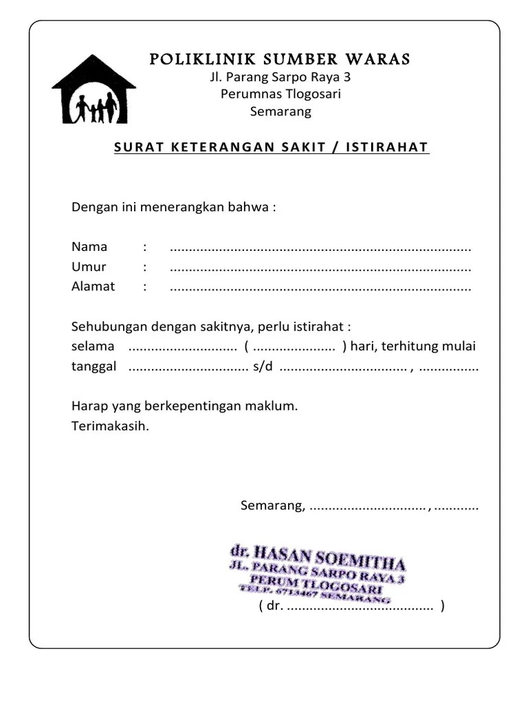 Download & view contoh surat keterangan sakit as pdf for free. Surat Keterangan Sakit Pdf