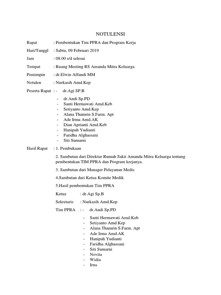 Notulensi Ppra | PDF