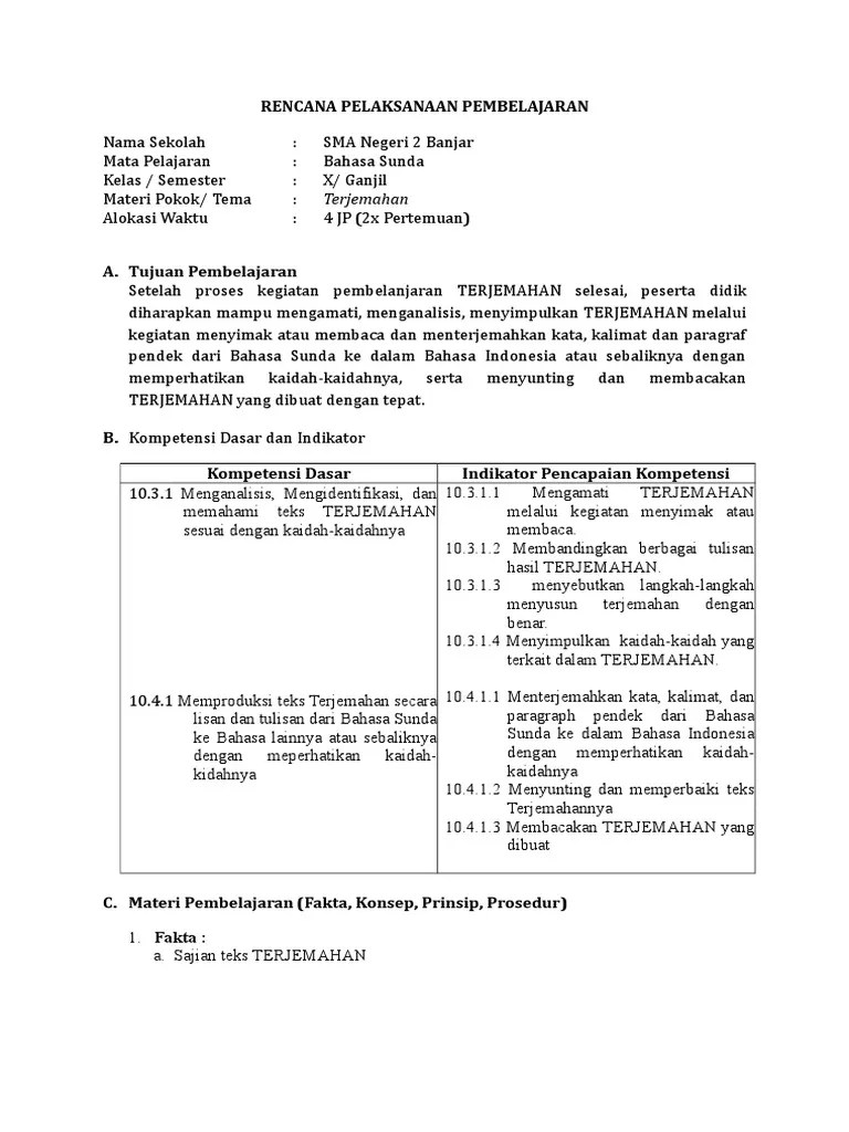 Contoh Soal Bahasa Sunda Tentang Terjemahan