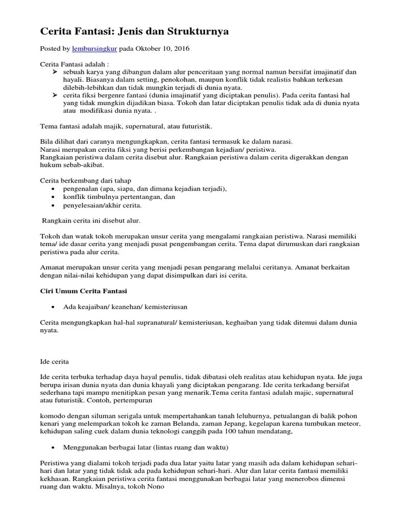 Contoh Cerita Fantasi Pendek 4 Paragraf