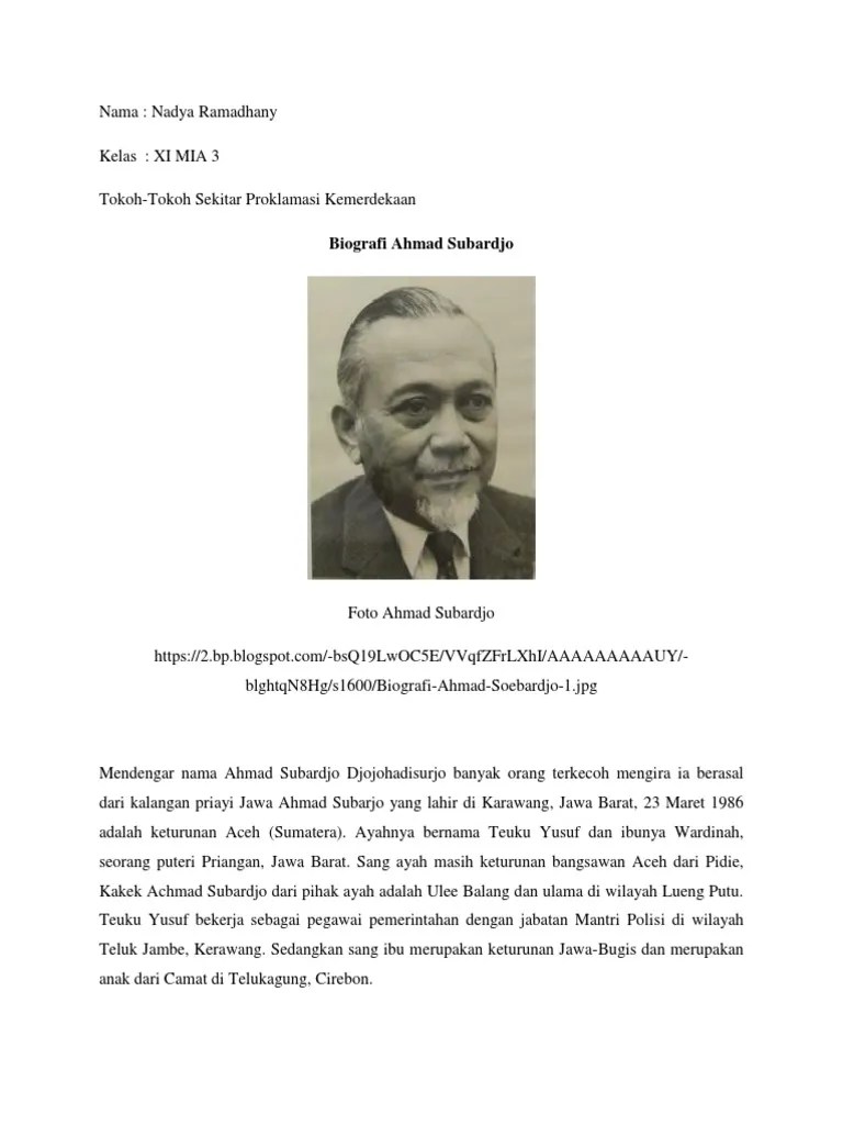Biografi Ahmad Soebardjo | PDF