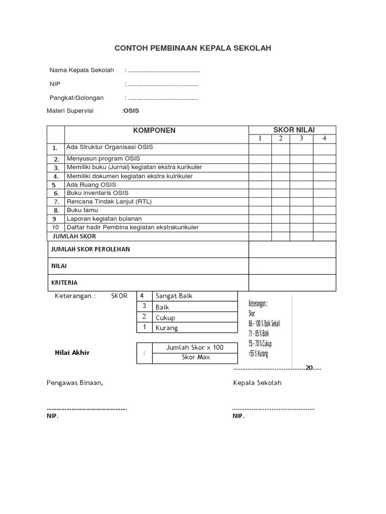 Laporan bulanan januari_februari 2017_minus wakakur by. 7 Instr Supervisi Osis Pdf