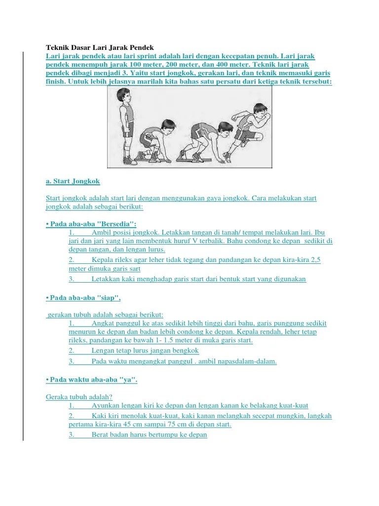 Teknik Dasar Lari Jarak Pendek | PDF