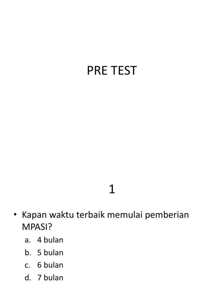 Pre Test Dan Post Test Mpasi | PDF