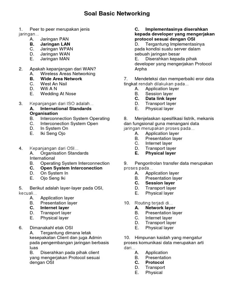 Soal Basic Networking | PDF