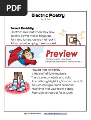 Explain why the light bulb isn't lighting up in the circuit pictured on the right. 4th Electric Poetry Pdf Electric Charge Electricity