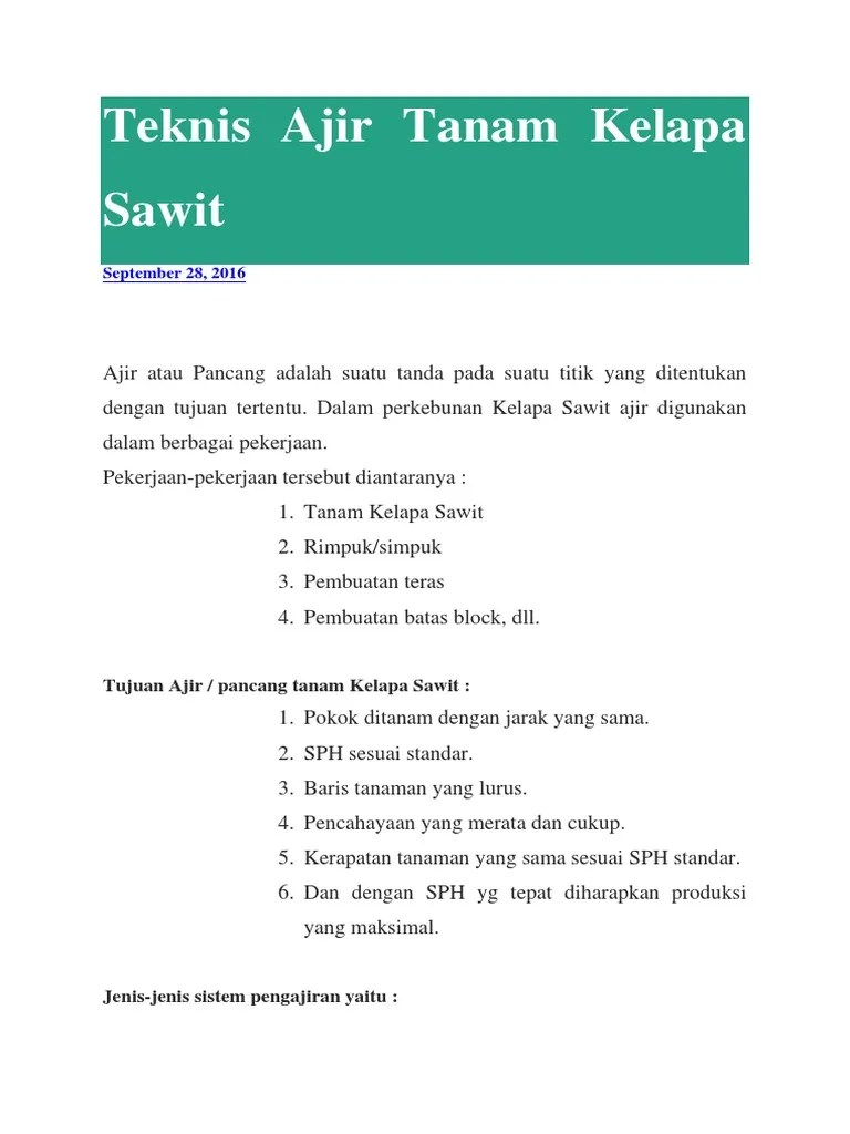 Webpedoman teknis area penanganan dampak perubahan iklim dan pencegahan kebakaran tahun 2020 refocusing pedoman teknis area penanganan organisme pengganggu tumbuhan (opt) tanaman perkebunan tahun 2020 refocusing pedoman teknis penanganan gangguan dan konflik usaha perkebunan tahun 2020 refocusing … Teknis Ajir Tanam Kelapa Sawit Pdf