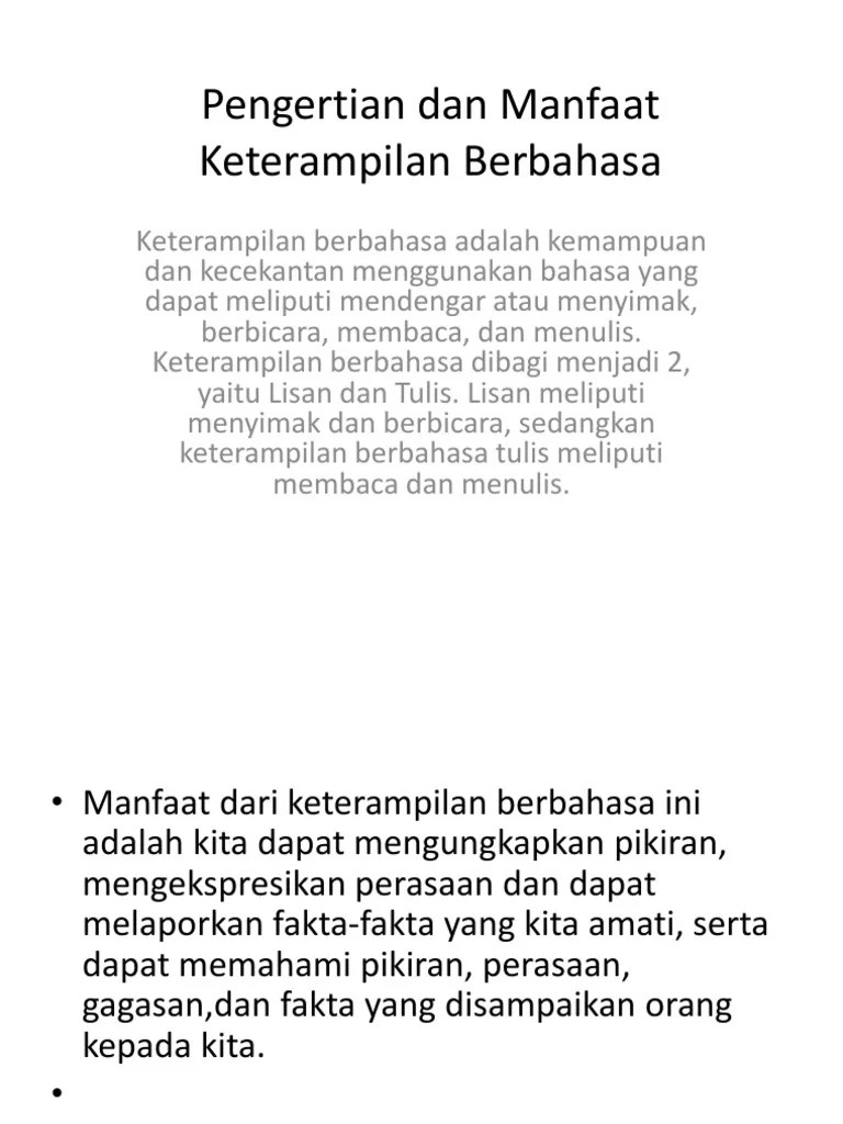 Pengertian Keterampilan Berbicara Menurut Ahli