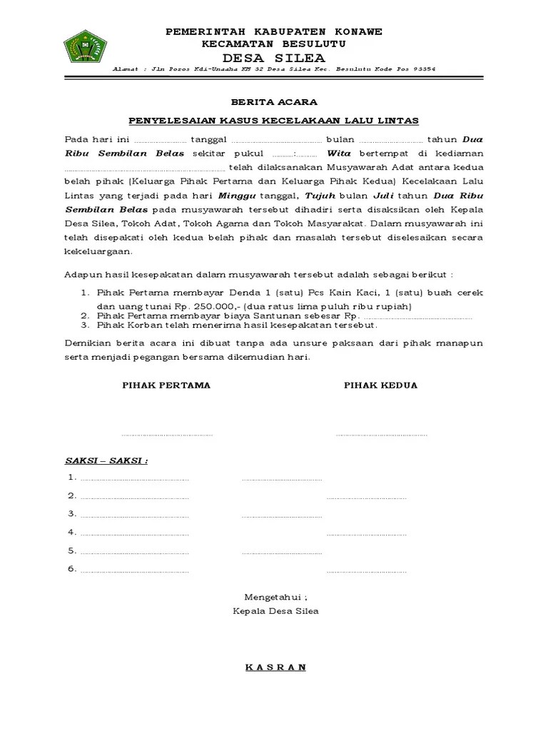 Berita Acara Musyawarah Adat | PDF