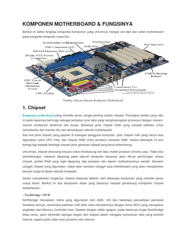 Komponen Motherboard | PDF