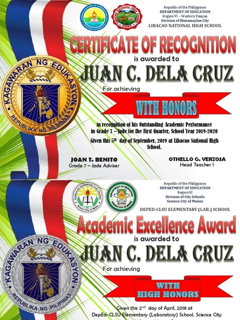 A certificate of recognition template can serve as a legal document. Deped Cert Of Recognition Template Certificate Of Appreciation For Lac Training Deped Free Template V1 Youtube Sumiuonome Wall