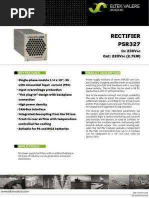 Hier sollte eine beschreibung angezeigt werden, diese seite lässt dies jedoch nicht zu. Eltek Psr 327 Pdf Rectifier Power Supply