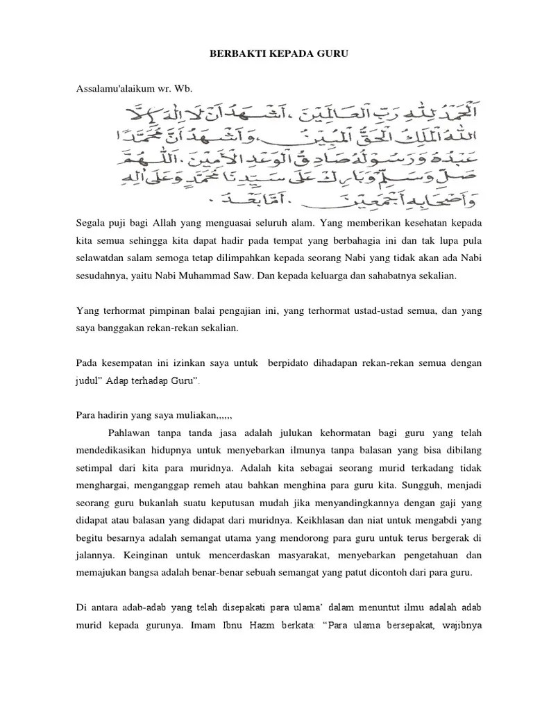 Pidato Berbakti Kepada GURU | PDF