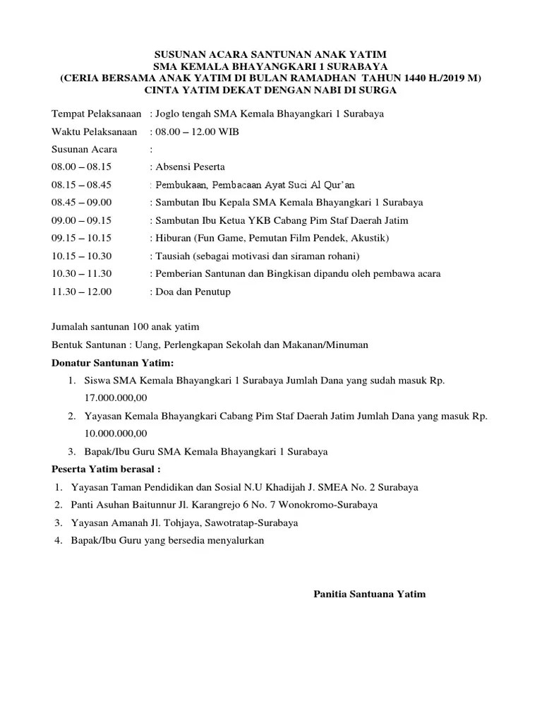 Susunan Acara Santunan Anak Yatim | PDF
