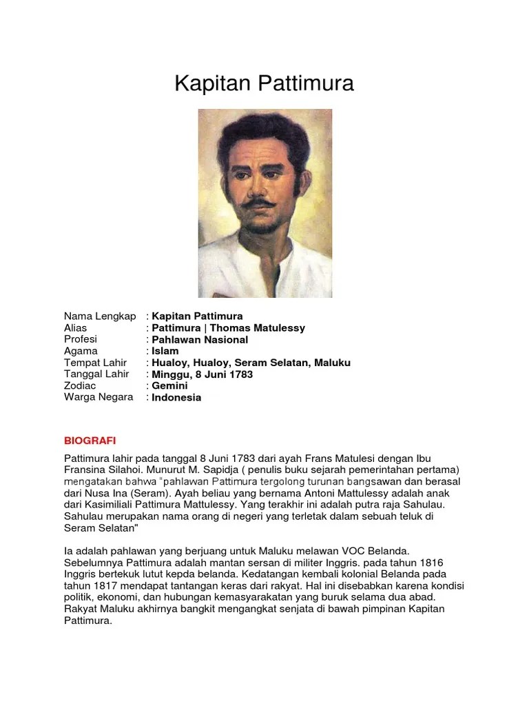 Kapitan Pattimura | PDF