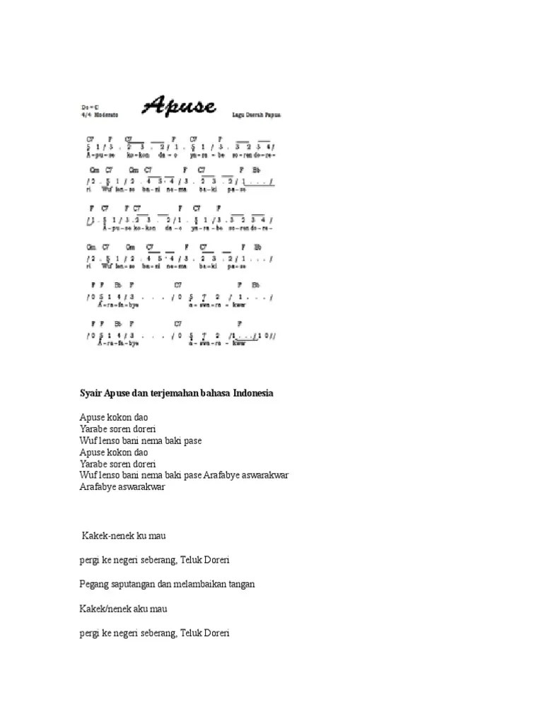 Bagaimana lirik lagu apuse dan apa arti dari lagu ini? Syair Apuse Dan Terjemahan Bahasa Indonesia Pdf