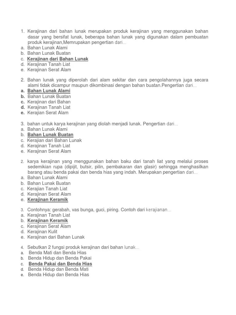 Soal Prakarya Uts | PDF