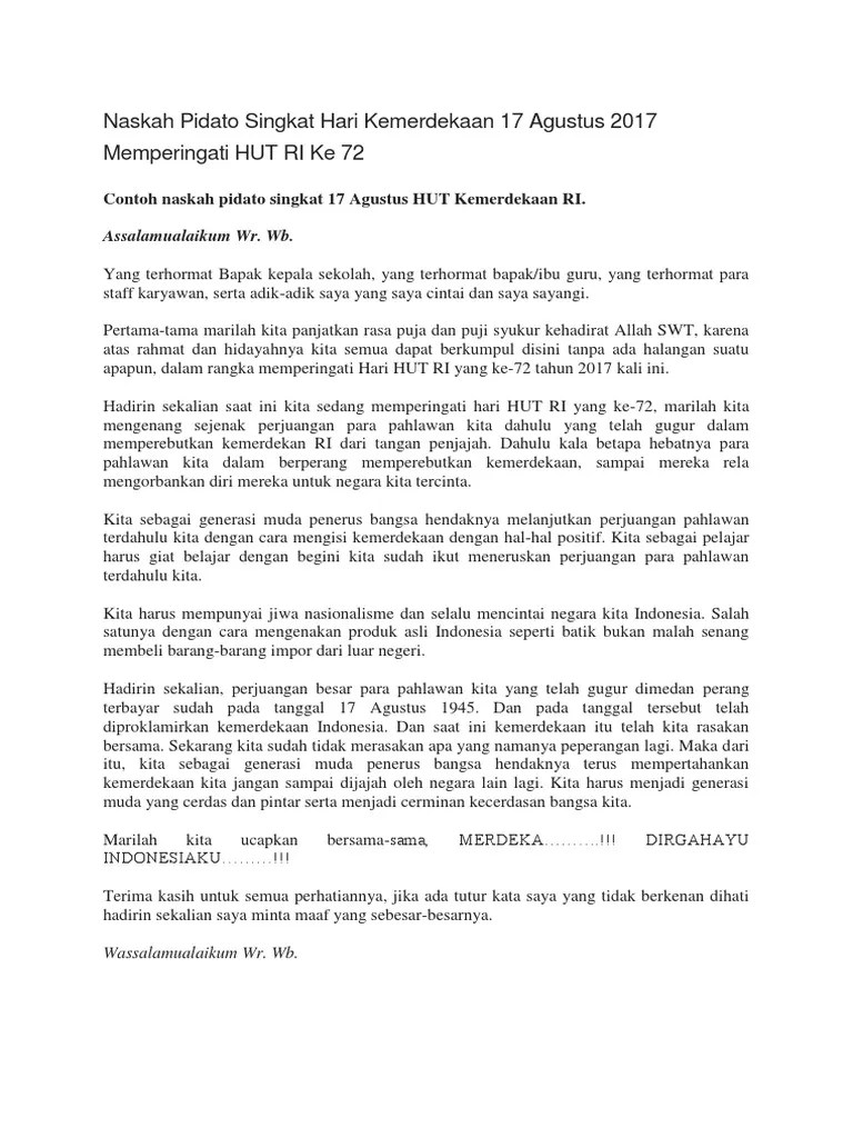 Naskah Pidato Lengkap | PDF