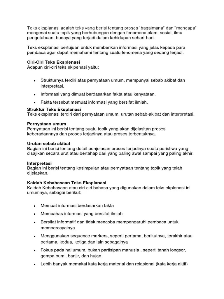 Interpretasi Adalah Struktur Teks Eksplanasi Yang Berisi Bagian Bagian Struktur Teks Demonstrasi Massa Brainly Co Id Alvonoticias Juridico