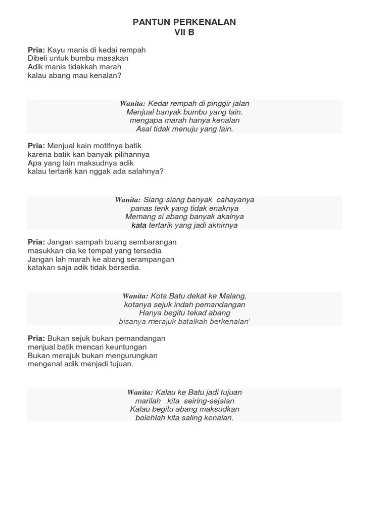 Pantun perkenalan diripantun perkenalan diripantun perkenalan diri#pantunperkenalan#pantunperjumpaanhak cipta pasiyamto channelsemua pantun . Pantun Perkenalan