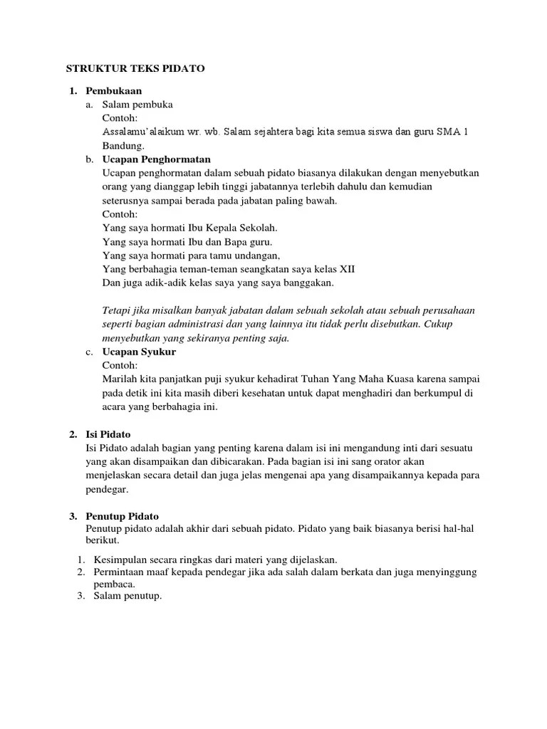 Yang Bukan Termasuk Bagian Penutup Pidato Adalah