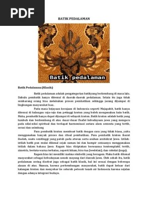 Batik Pedalaman | PDF