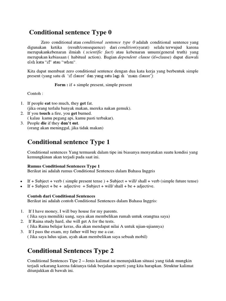Conditional Sentence Type 0 | PDF