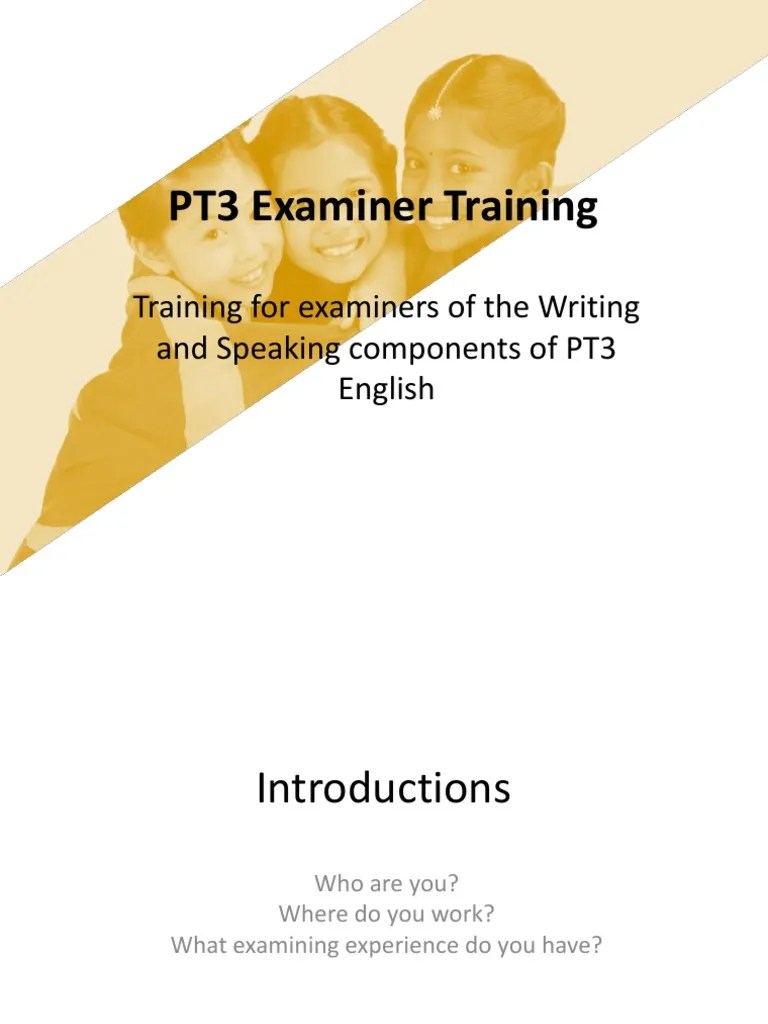 It aims to help student get comfortable when starting the test. Pt3 Examiner Training Pdf Vocabulary Test Assessment