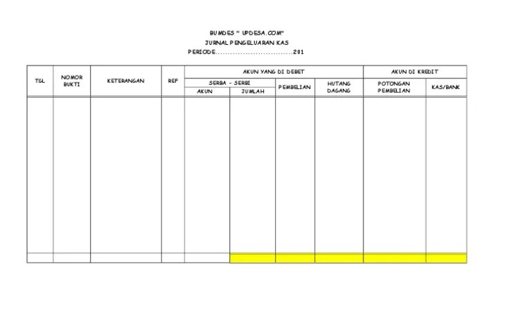 Format Jurnal Pengeluaran Kas | PDF