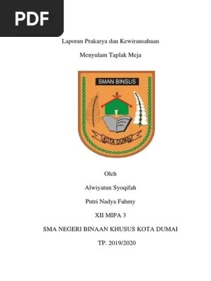 Kenapa enggak dibikin taplak meja saja. Laporan Prakarya Taplak Meja Pdf