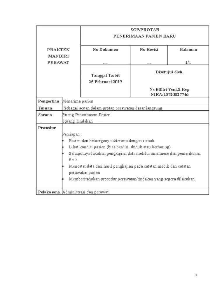 SOP Praktek Perawat | PDF