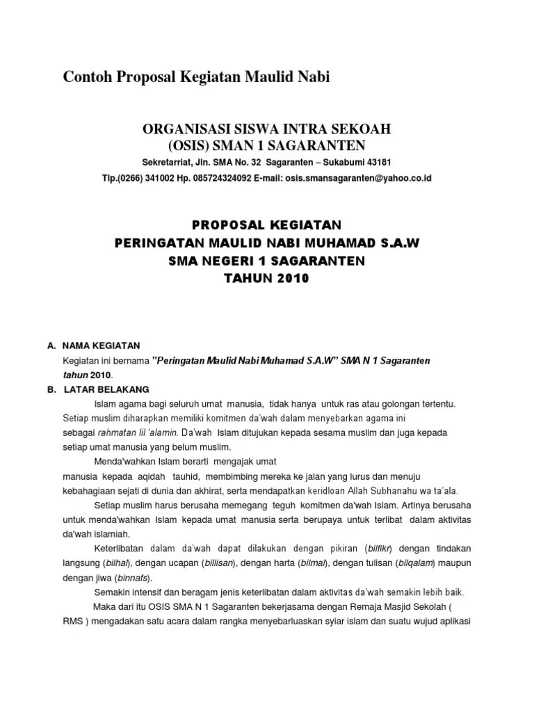 Contoh Proposal Kegiatan Maulid Nabi | PDF