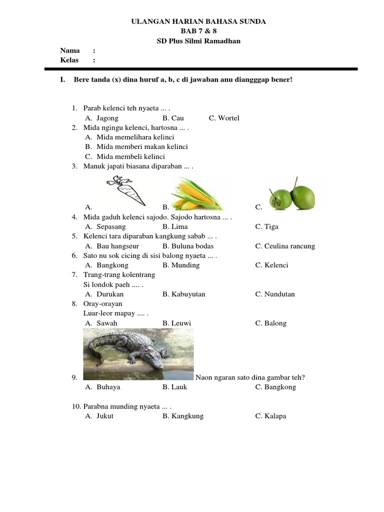 PTS Sunda Kelas 2 Semester 2 | PDF