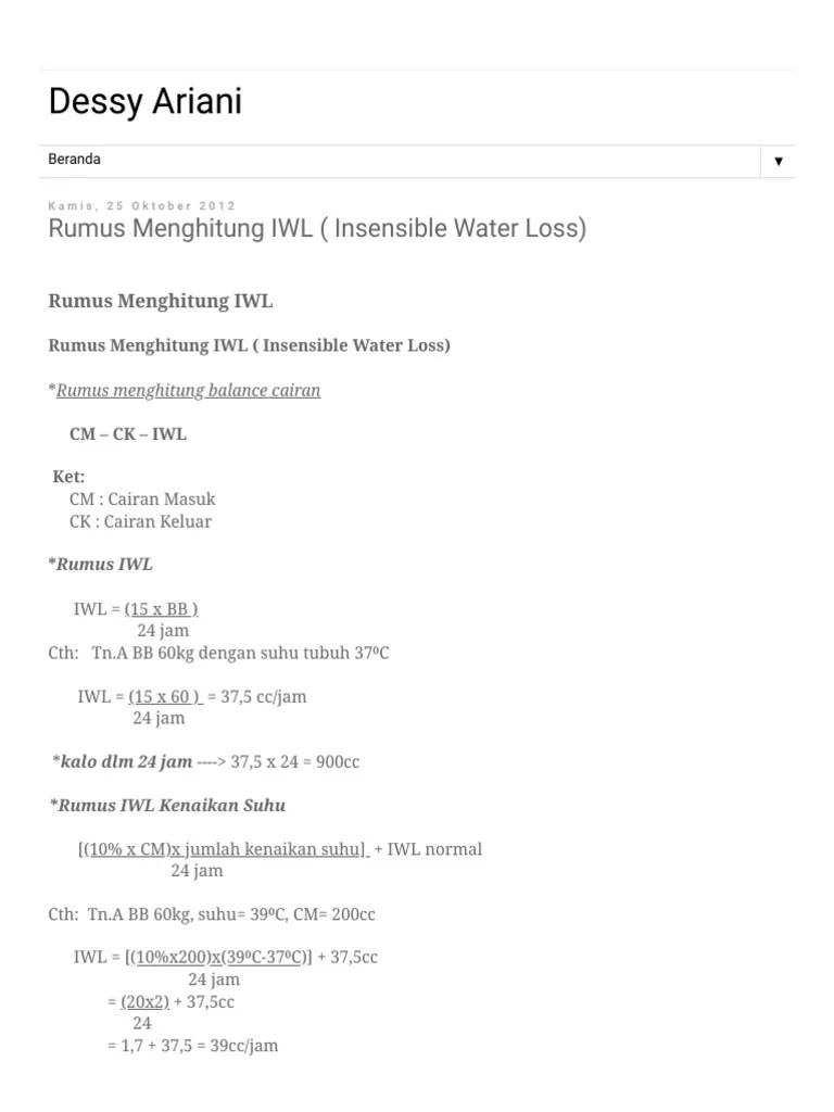 Rumus Iwl | PDF
