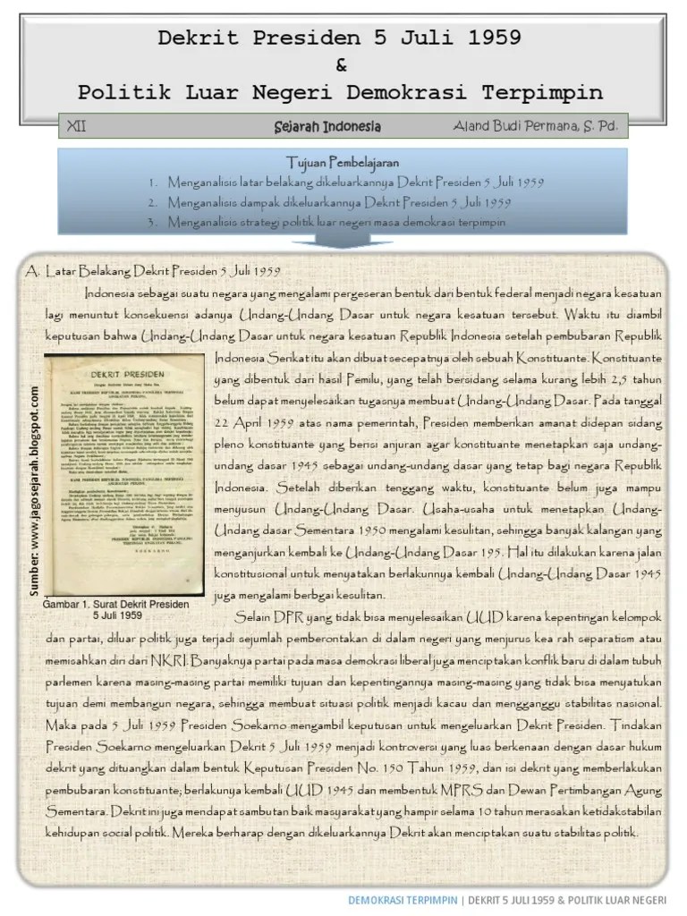 Bahan Ajar Dekrit Presiden | PDF