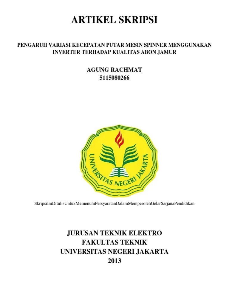 Pengaruh Variasi Kecepatan Putar Mesin Spinner Menggunakan Inverter  Terhadap Kualitas Abon Jamur | PDF