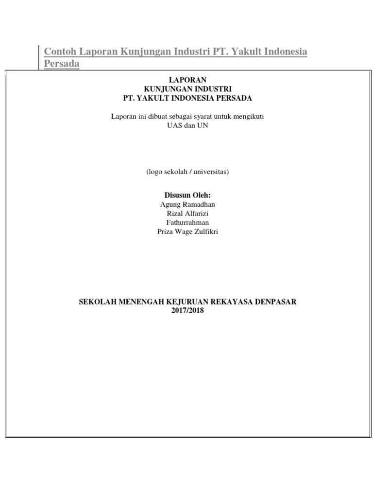 Contoh Laporan Kunjungan Industri PT PDF | PDF