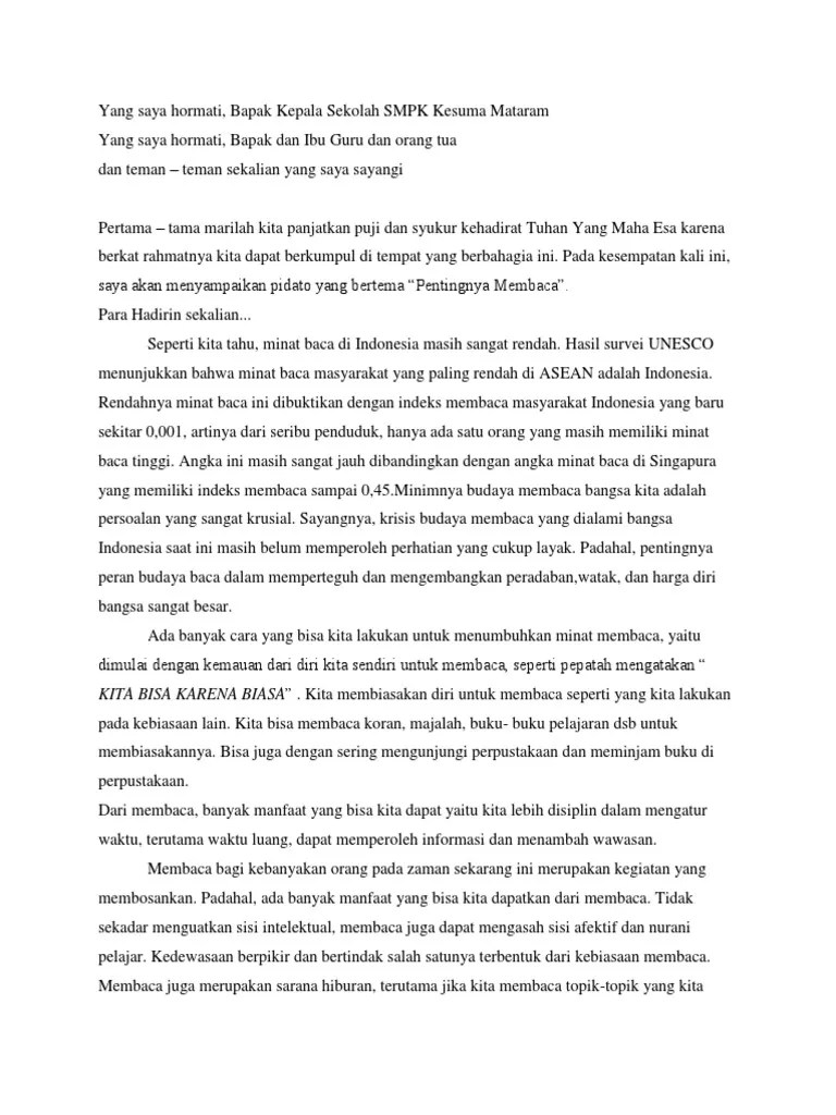 Pidato Gemar Membaca | PDF