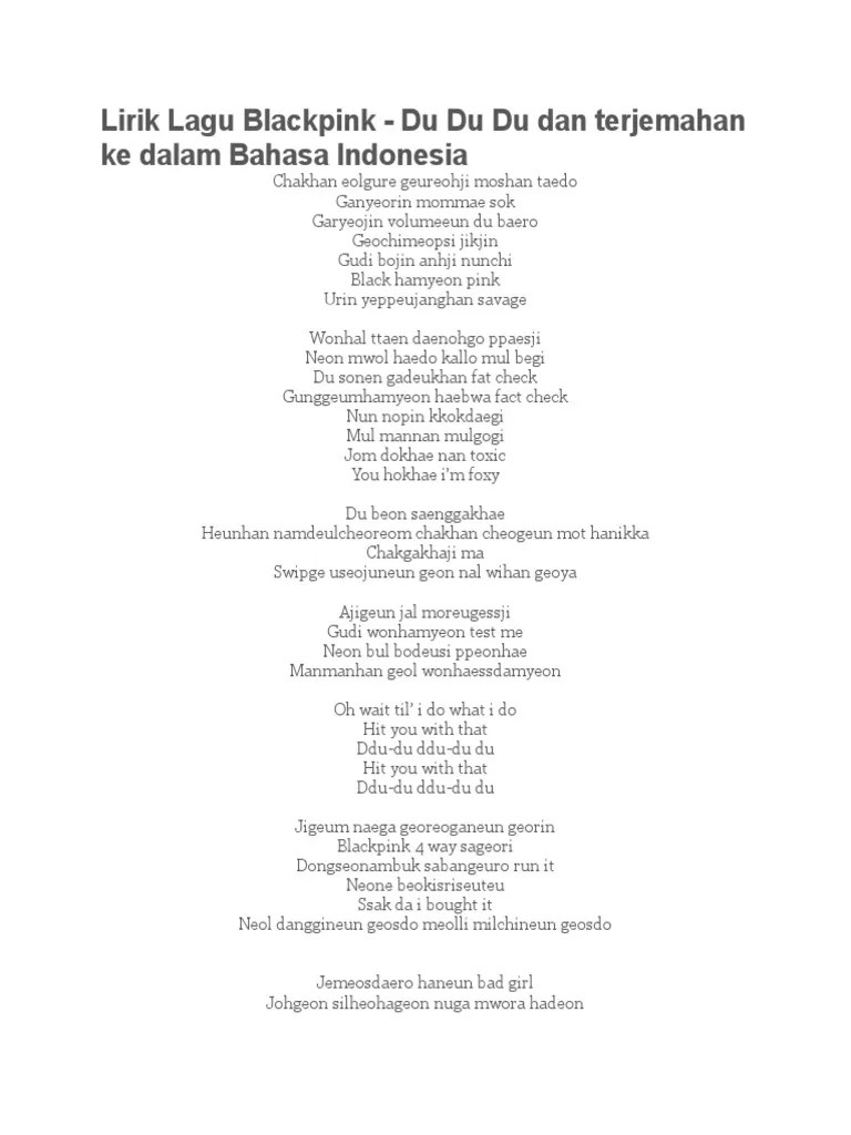 Layanan mobile dari situs entertainment terbesar indonesia, kapanlagi.com. Lirik Lagu Blackpink Pdf
