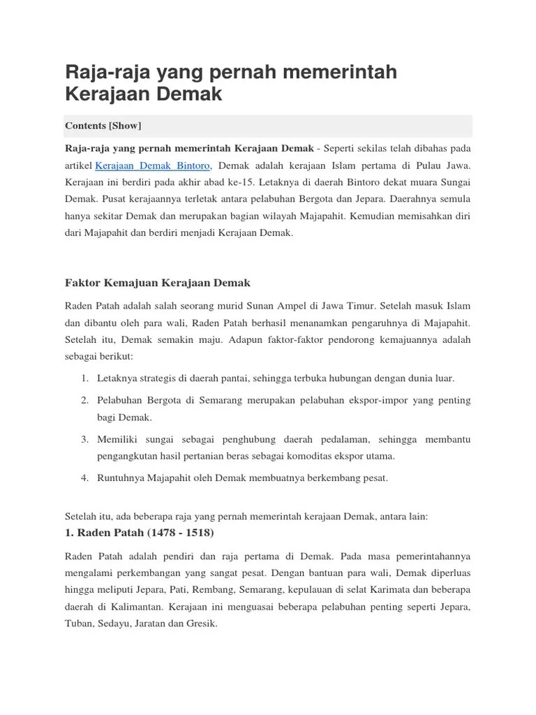 Kerajaan Demak | PDF