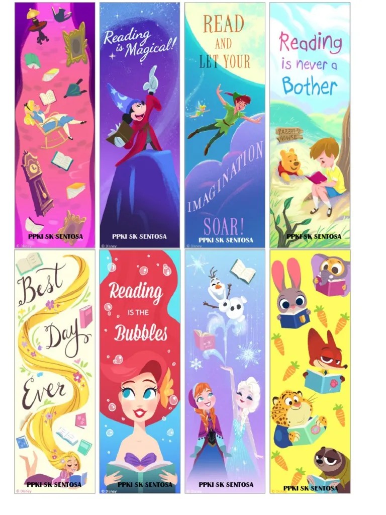 disney family printable disney bookmarks pdf