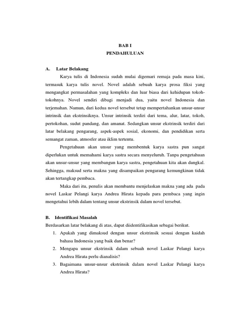 (1) mengidentifi kasi unsur kritik dan esai; Contoh Kutipan Novel Laskar Pelangi Mudah