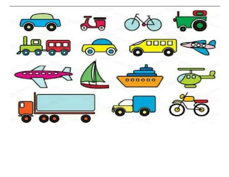 Referensi Gambar Alat-Alat Transportasi Untuk Anak Usia Dini | PDF