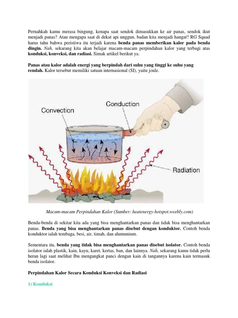 Contoh Peristiwa Perpindahan Kalor Secara Konduksi Adalah