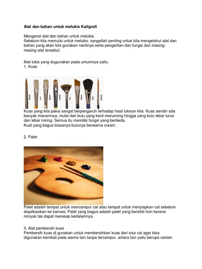Alat Dan Bahan Untuk Melukis Kaligrafi | PDF