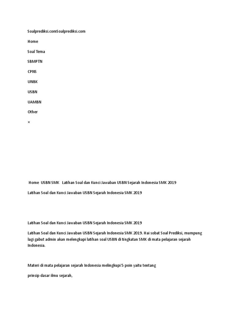 Check spelling or type a new query. Download Soal Usbn Sejarah Indonesia Smk