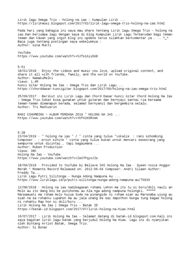 Holong Naias&hellip;&hellip;&hellip;&hellip;.. | PDF