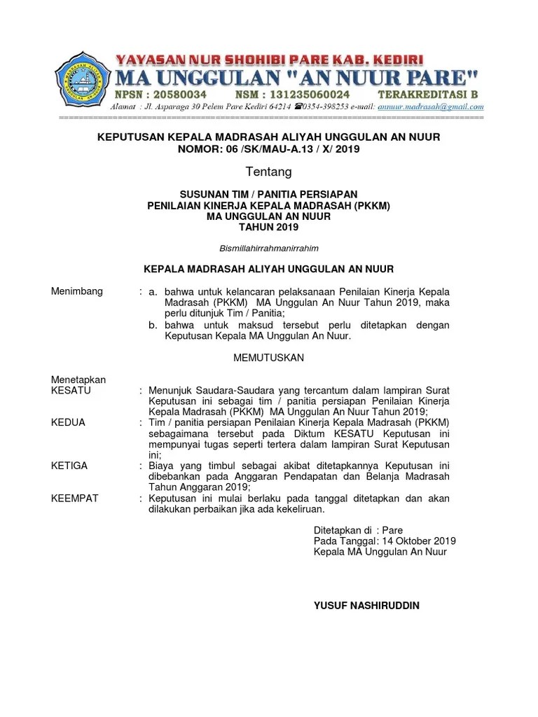 Skp guru smp tahun 2020 8. Sk Tim Pkkm 2019