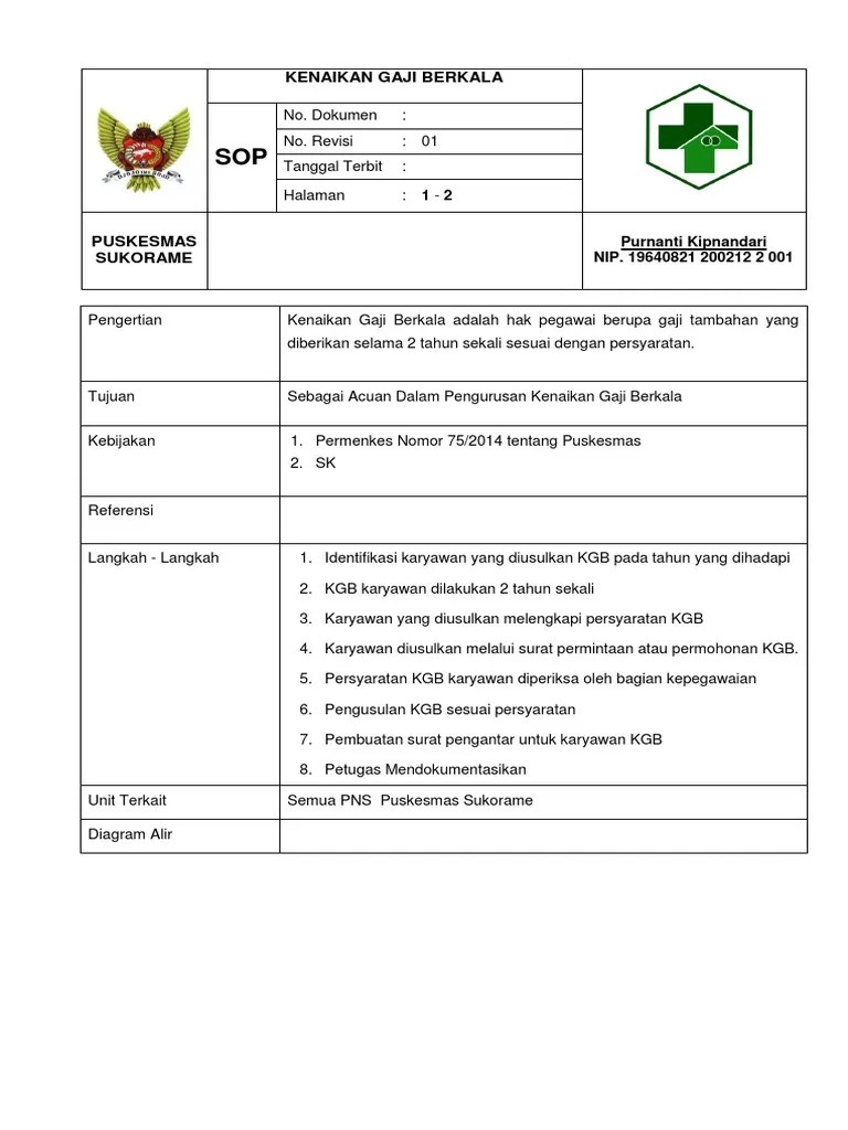 4 SOP Kenaikan Gaji Berkala | PDF